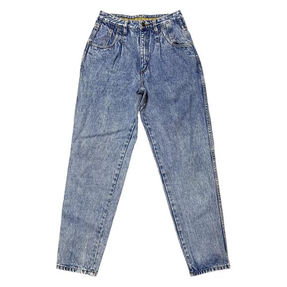 Limited Jeans Vintage 80s 90s Acid Wash Pleated Front Tapered Legs 8 - Picture 1 of 3